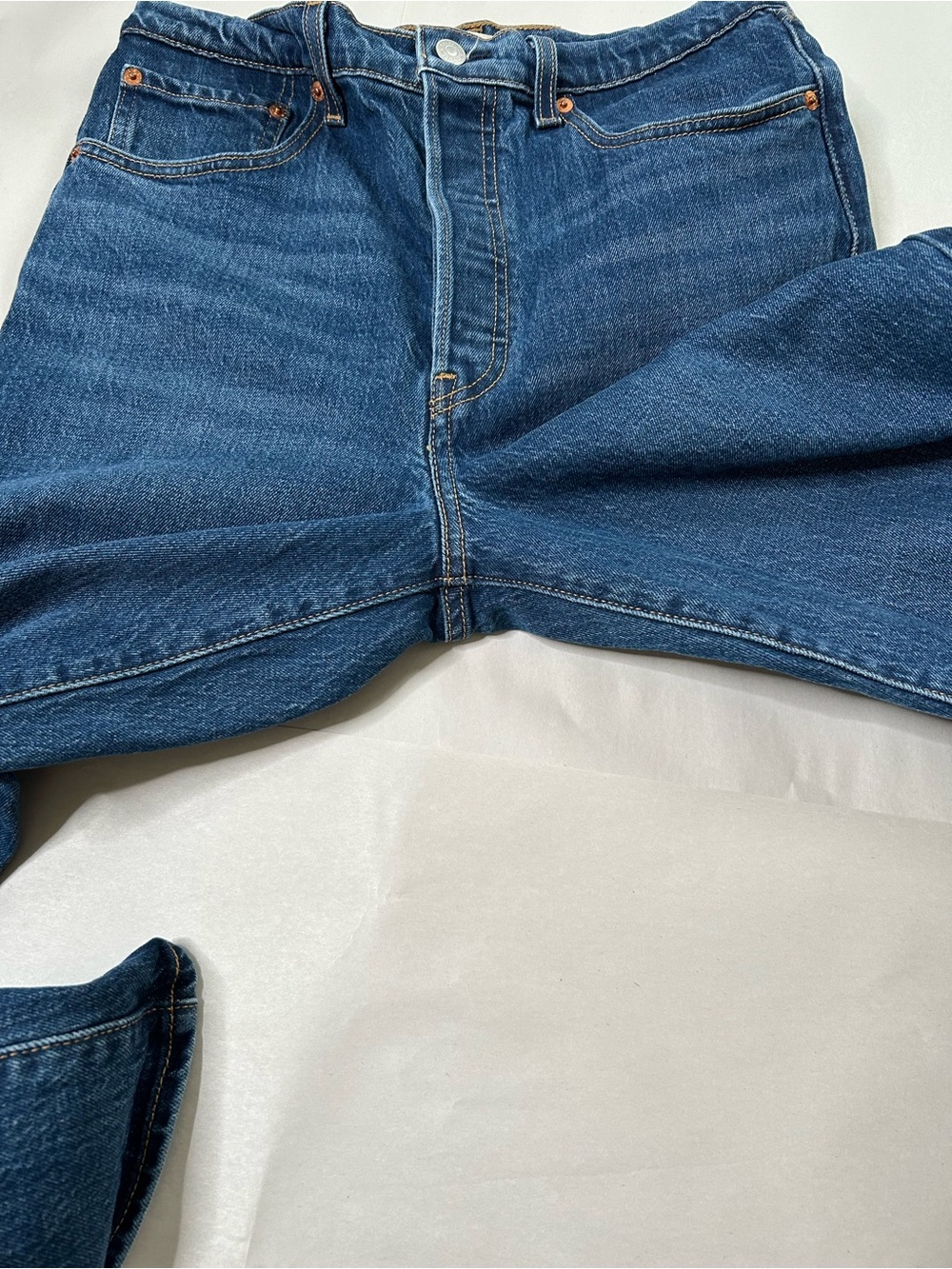 Levis Ribcage Boot Cut High-Rise Denim Jeans Size 30x33 Classic Button Fly - Picture 7 of 13